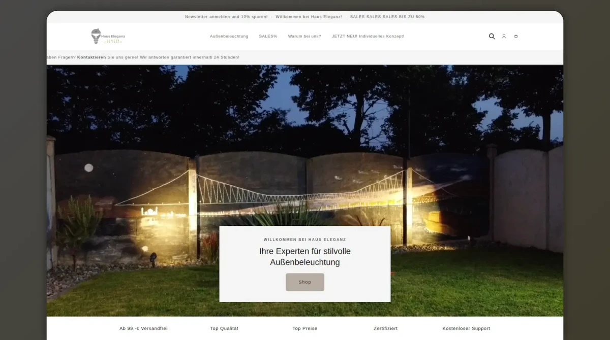 Haus Eleganz – E-Commerce Shop & Marketing