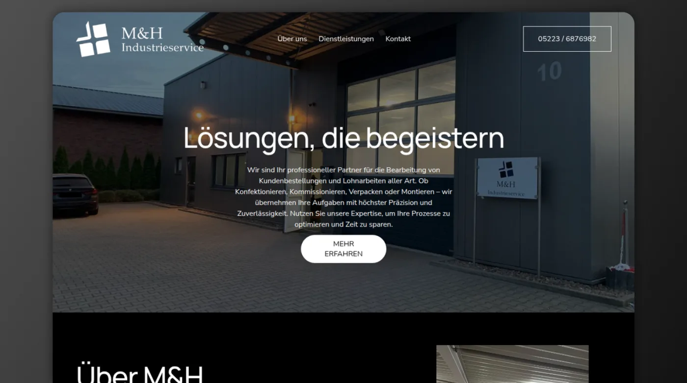 Website von M&H Industrieservice